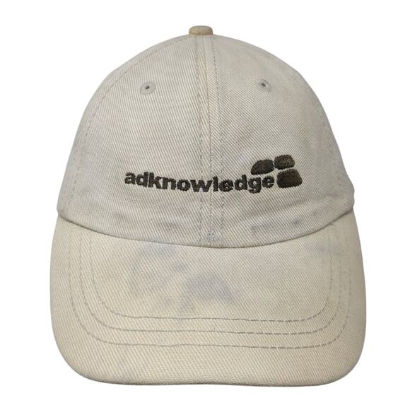 Adknowledge Slideback Baseball Cap Beige OS Adjustable Embroidered Velocity - Picture 1 of 9